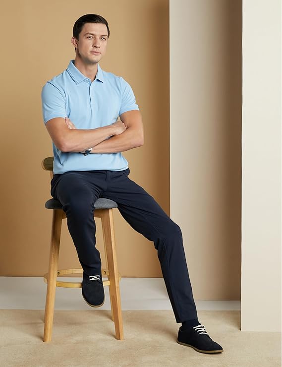 Men Solid Round Neck Polyester Black T-Shirt - Image 3